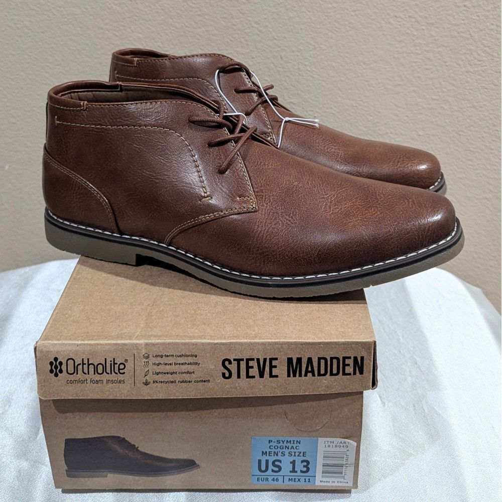 New Steve Madden Men's Chukka Boots Shoes Brown Size 13‎